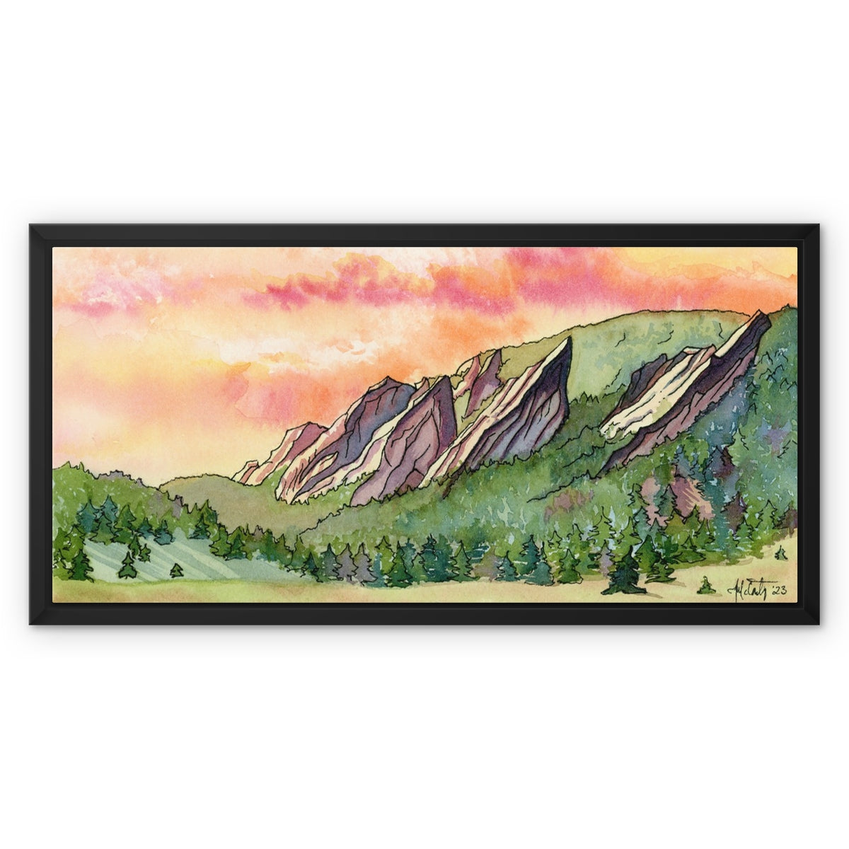 Sunrise Over Flatirons Canvas Print