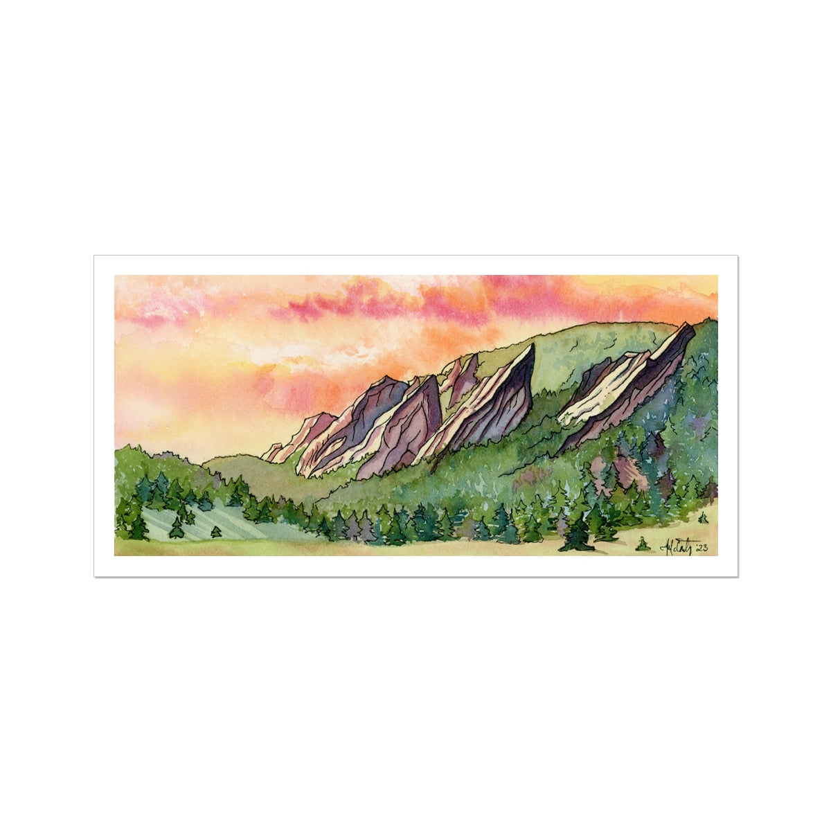 Sunrise Over Flatirons Canvas Print