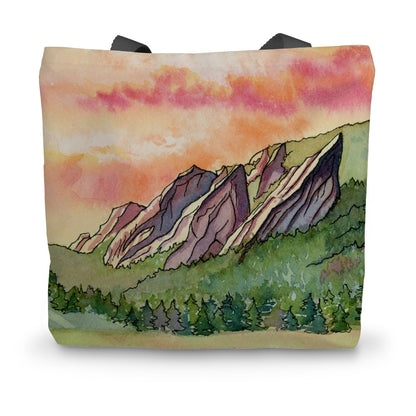 Sunrise Over Flatirons Canvas Tote Bag