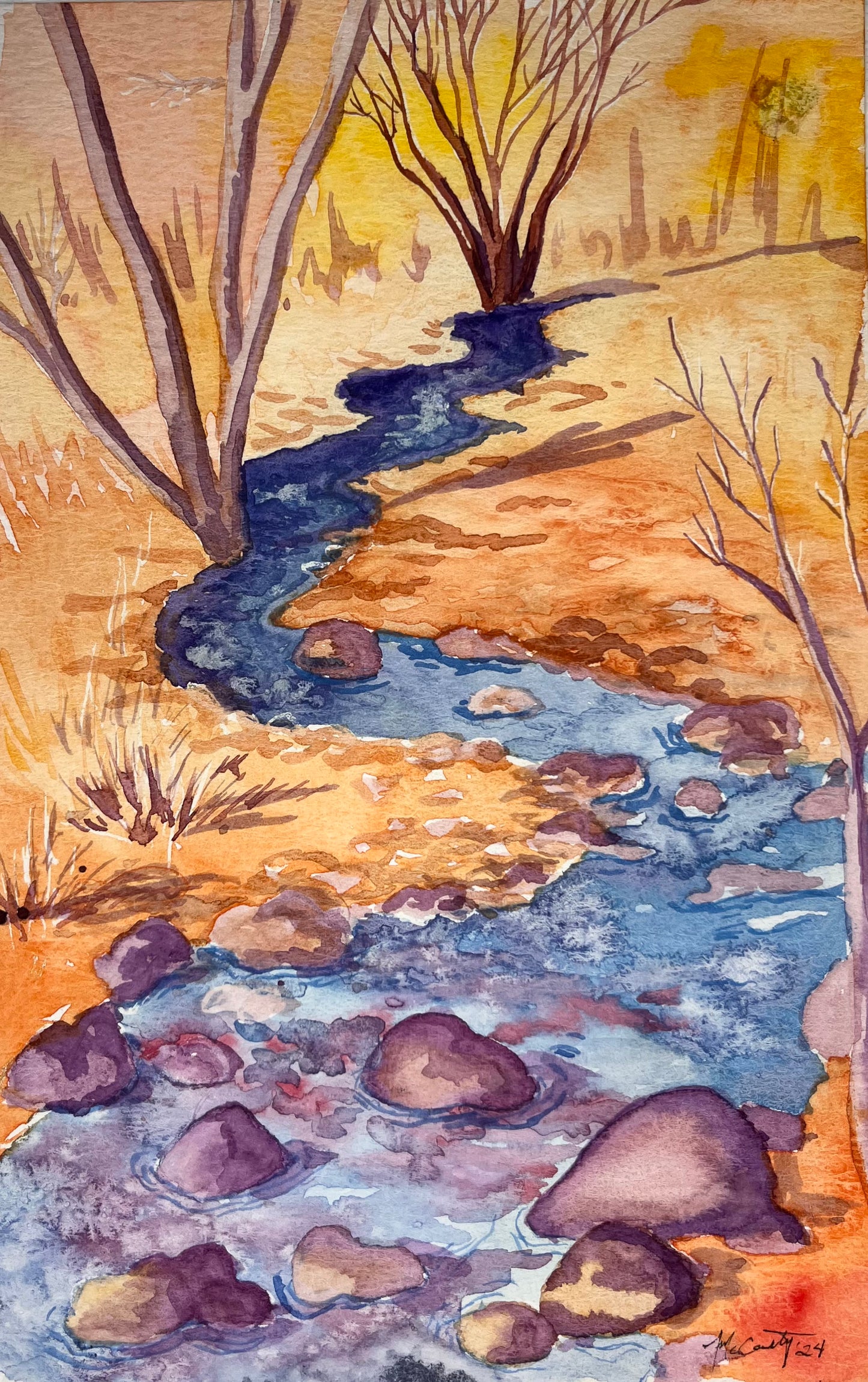 Boulder Creek Plein Air Study Art | The Sage Leaf Studio
