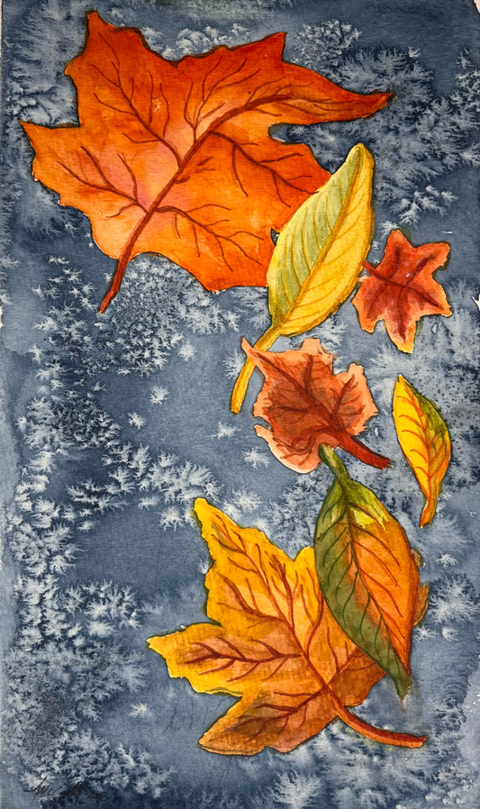Falling leaves Painting | Falling leaves | The Sage Leaf Studio
