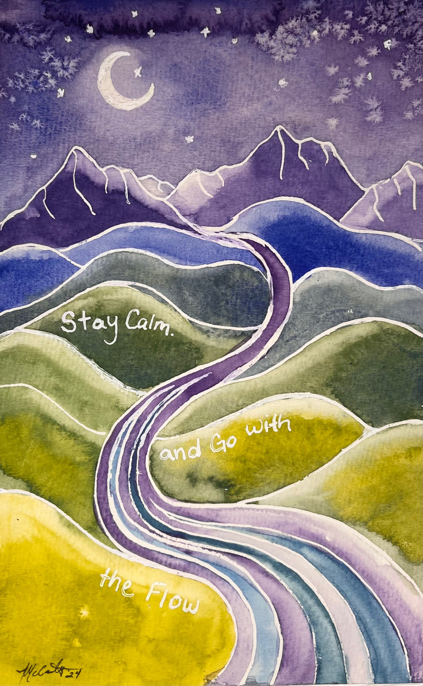 Stay Calm and Go with the Flow Art | The Sage Leaf Studio