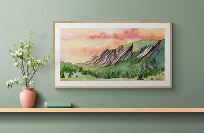 Sunrise Over Flatirons Fine Art Print