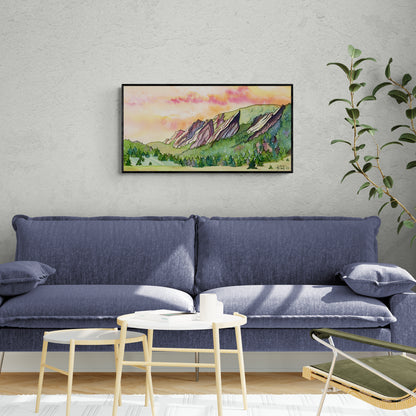 Sunrise Over Flatirons Canvas Print