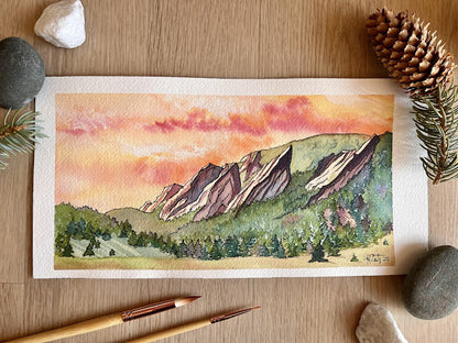 Sunrise Over Flatirons - Original Painting