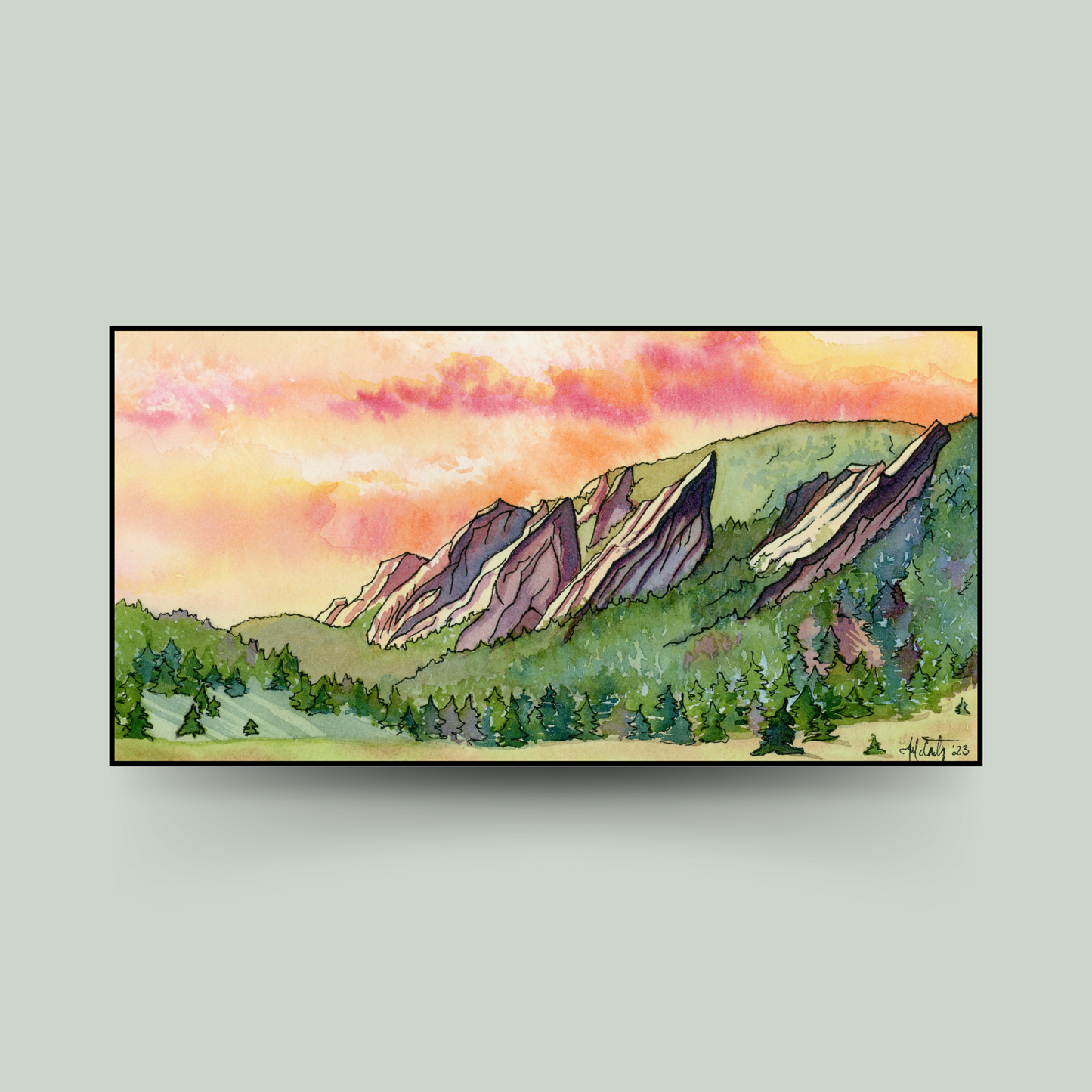 Sunrise Over Flatirons Canvas Print