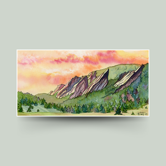 Sunrise Over Flatirons Fine Art Print